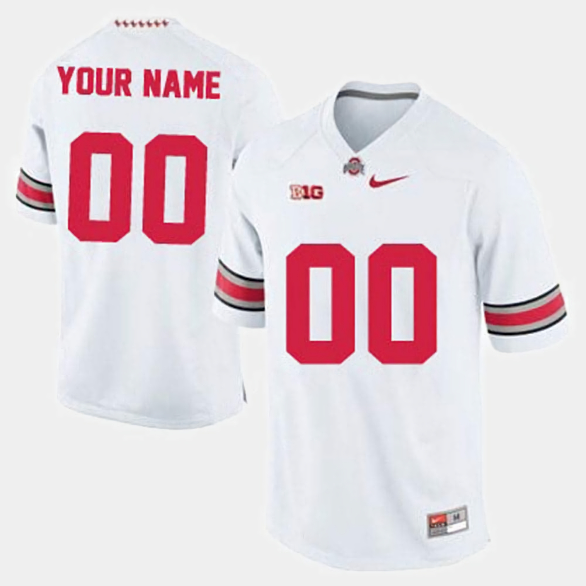 Custom Ohio State Buckeyes Men's NCAA #00 Nike White College Stitched Football Jersey GEW0156MW
